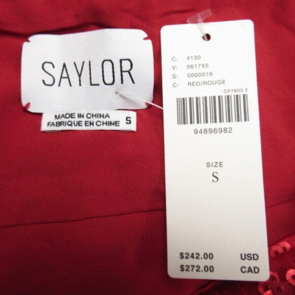 Saylor NYC Caitriona Sequin Fringe Red Mini Dress S - Picture 11 of 11